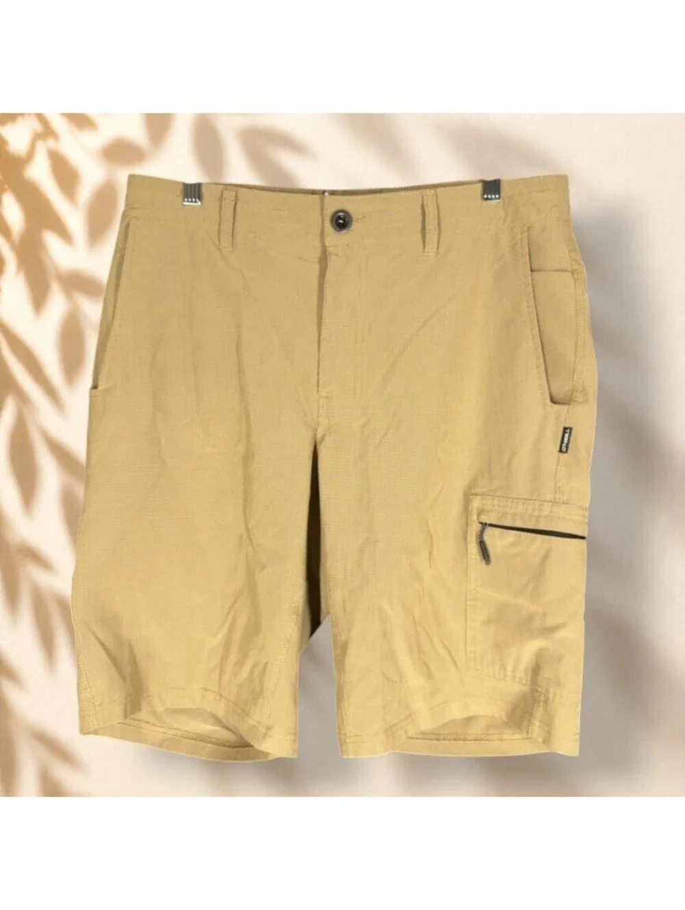 O'Neill Cargo Shorts Men 32 Brown Mid Rise Pockets Stretch Flat Front Regular